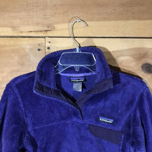 Patagonia 1/4 Button Pullover Fleece Jacket Coat Womens Size XS T-Snap Purple - Picture 2 of 10